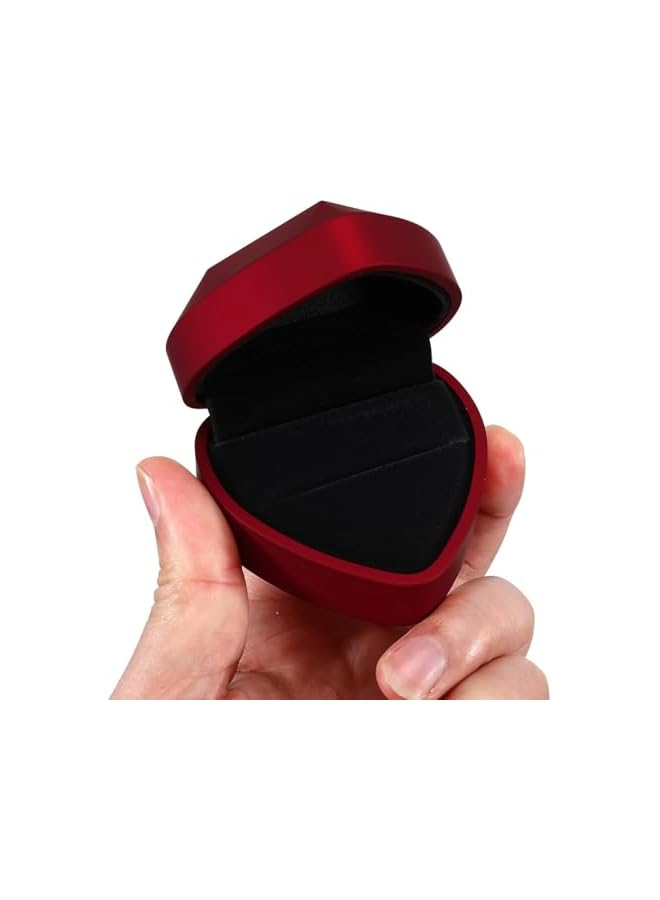 The Bros Ring Box with Light Fashion Heart-Shaped Engagement Ring Box Ring Case Display Organizer for Proposal Wedding Anniversary  - Image 5