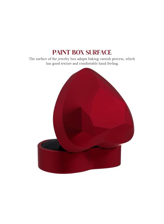 The Bros Ring Box with Light Fashion Heart-Shaped Engagement Ring Box Ring Case Display Organizer for Proposal Wedding Anniversary  - Image 3