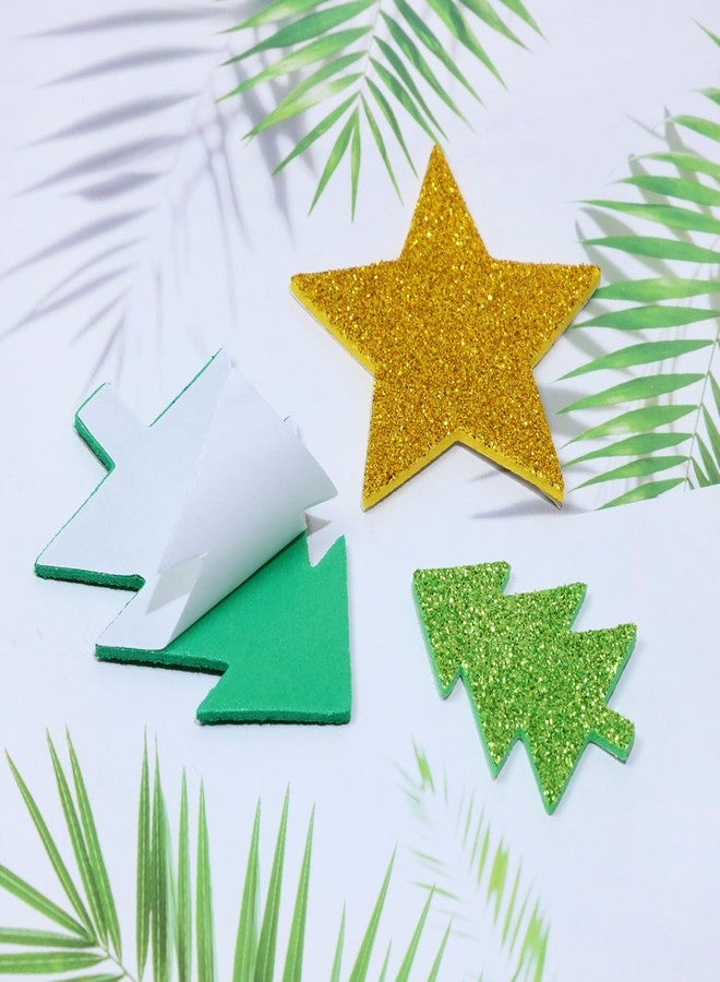 PPhtony Christmas Foam Stickers 150Pcs Self-Adhesive Glitter Snowflake Xmas Tree Star Ornament Stickers for Crafts Party Favors Decoration (150) - Image 4