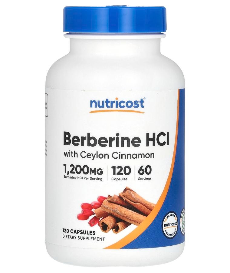 Nutricost Berberine HCl With Ceylon Cinnamon 120 Capsules