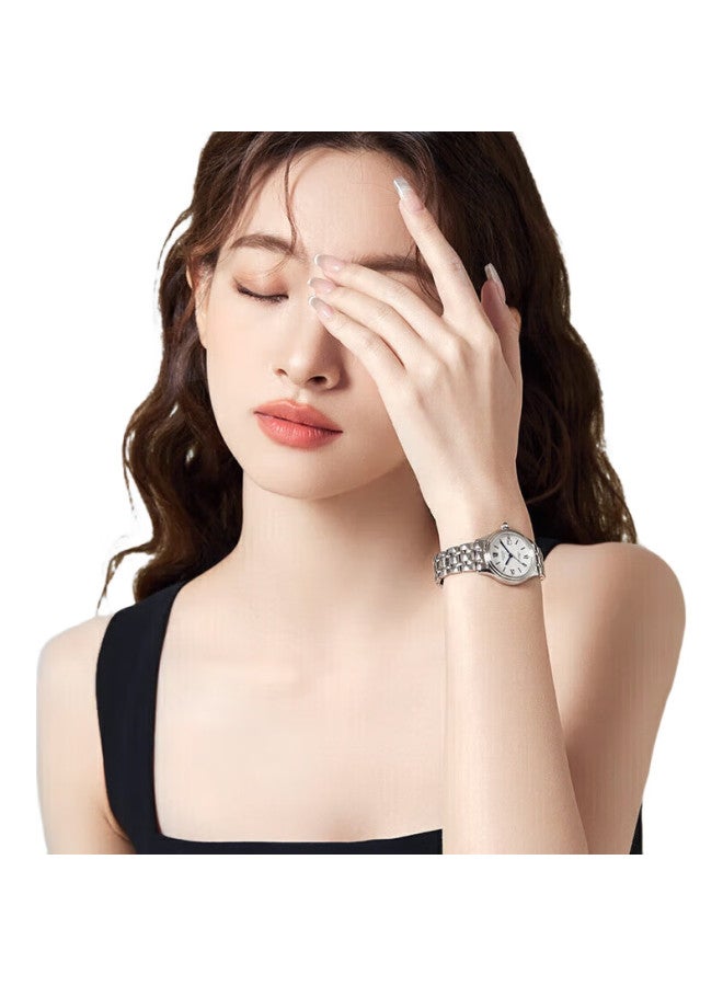 ROSSINI Women'S Watch Mother'S Day Gift Retro Simple Quartz Watch White Dial Steel Strap 5230200 - Image 1