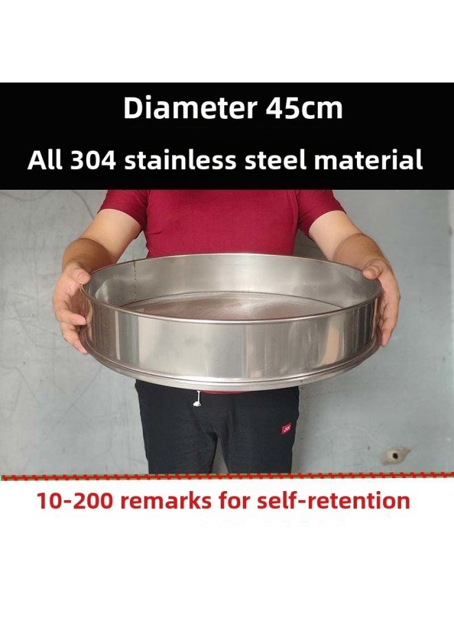 Postage 10-60CM Flour Sieve 10-200 Mesh Thickened 304 Stainless Steel Screen Standard Yellow One-Specification:All 304 Stainless Steel Diameter 45cm★-Colour:120 Mesh (0.125 Mm) Toner Carrier★ - Image 1