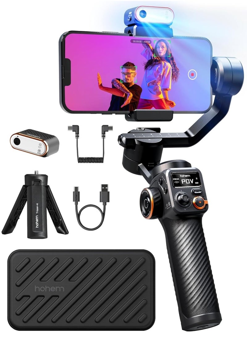 هوهم مجموعة M6 Kit Gimbal للهواتف الذكية مجموعة إضاءة التتبع بالذكاء الاصطناعي  - Image 1