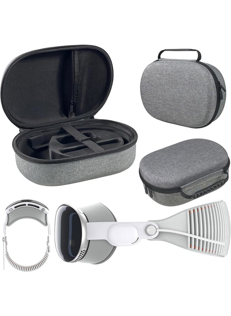 SYOSI Portable Travel Case for Vision Pro, Portable Travel Storage Bag for VR Headset and Accessories, EVA Shell with Dual Zippers, Waterproof, Shock-Resistant, Built-in Compartments, Great for Travelers - Image 1