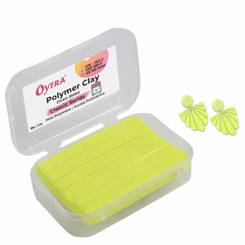 Oytra Polymer Clay Oven Bake 100 Gram for DIY Sculpting Figurines Art and Craft Classic Series for Beginners Artists Professionals (Pastel Neon Yellow) - Image 1