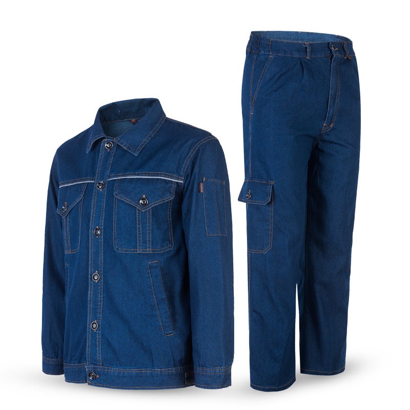 Summer Denim long sleeve welding electrician welder thin breathable labor protection clothing overalls suit mens top pants 5054 suit 