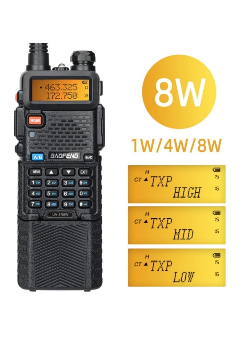Baofeng - UV-5R Ham Radio 8W Long Range UV5R Dual Band Handheld 3800mAh Extended Battery Rechargeable Walkie Talkies for Adults with Earpiece,USB Charger and Programming Cable Full Kit - Image 1