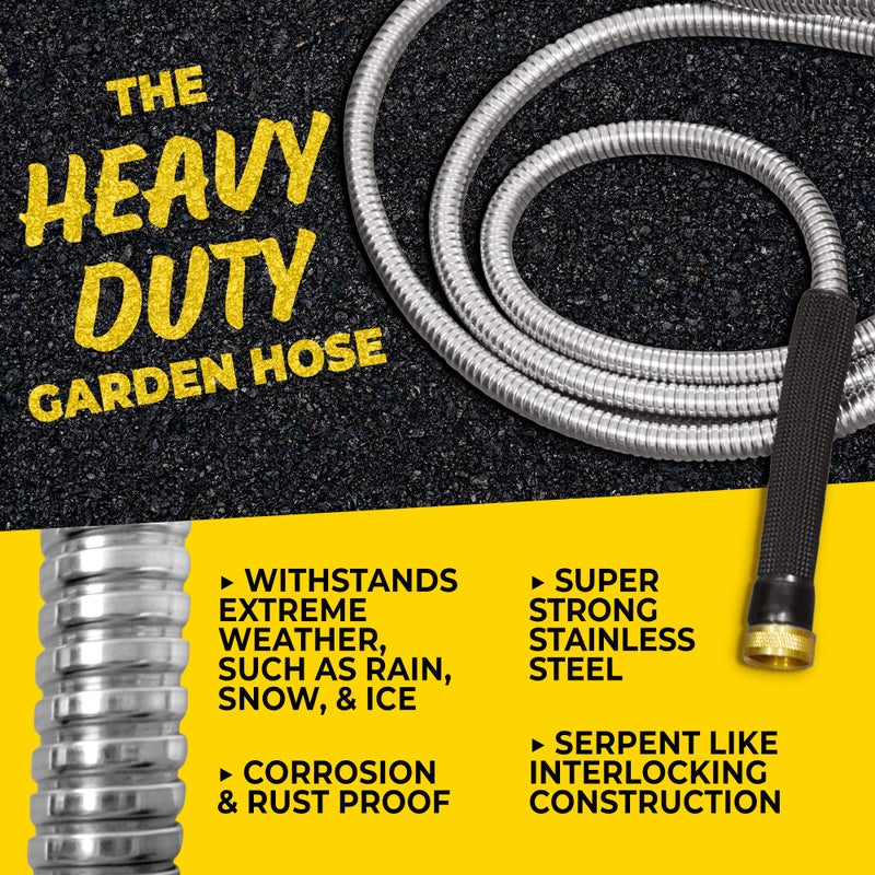 BIONIC STEEL PRO Metal Garden Hose 50 Ft with Nozzle, 304 Stainless Steel Water Hose, 50 Ft Garden Hose Tough & Flexible, Lightweight, Crush Resistant, Kink & Tangle Free, Rust Proof - 2025 Model - Image 2