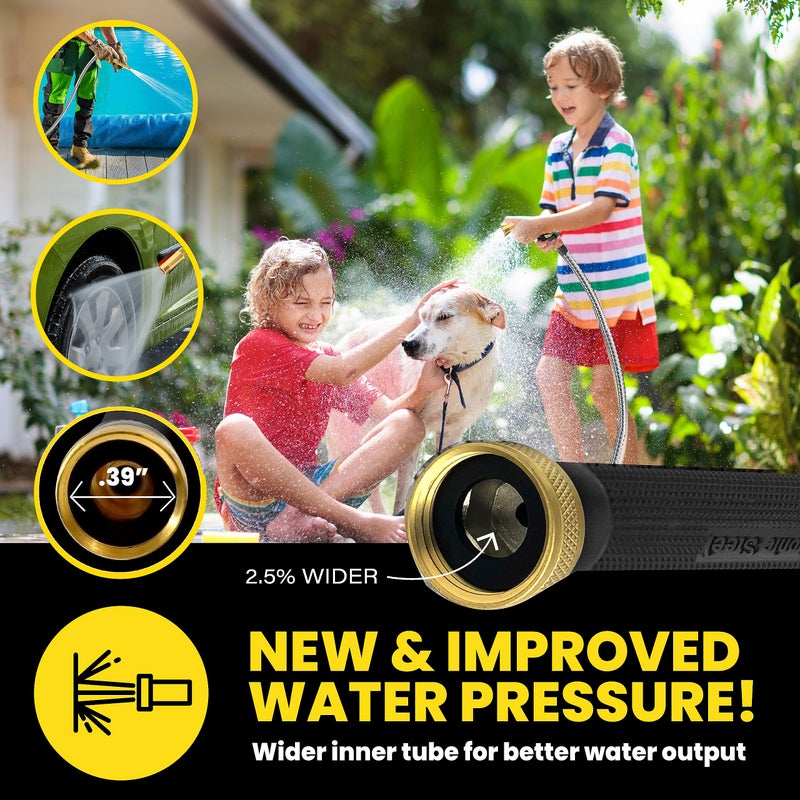 BIONIC STEEL PRO Metal Garden Hose 50 Ft with Nozzle, 304 Stainless Steel Water Hose, 50 Ft Garden Hose Tough & Flexible, Lightweight, Crush Resistant, Kink & Tangle Free, Rust Proof - 2025 Model - Image 3