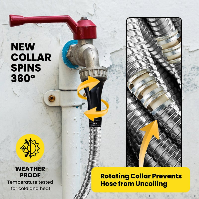 BIONIC STEEL PRO Metal Garden Hose 50 Ft with Nozzle, 304 Stainless Steel Water Hose, 50 Ft Garden Hose Tough & Flexible, Lightweight, Crush Resistant, Kink & Tangle Free, Rust Proof - 2025 Model - Image 4
