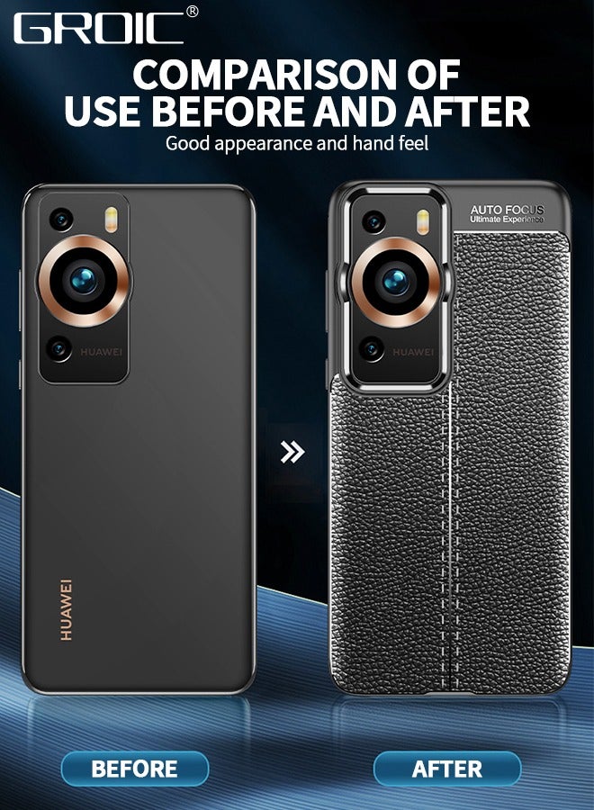 GROIC Leather Phone Case for Huawei P60/P60 Pro,Drop Proof Durable Camera Lens Protection Phone Cover,Luxury Business Phone Shell for Huawei P60/P60 Pro 6.67'' - Image 4