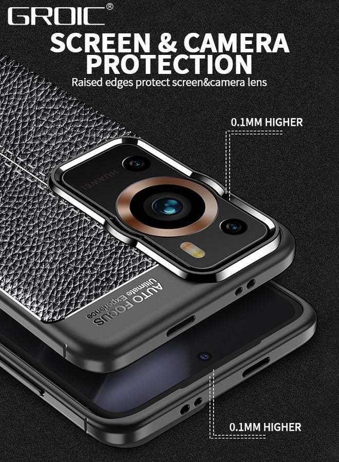 GROIC Leather Phone Case for Huawei P60/P60 Pro,Drop Proof Durable Camera Lens Protection Phone Cover,Luxury Business Phone Shell for Huawei P60/P60 Pro 6.67'' - Image 5
