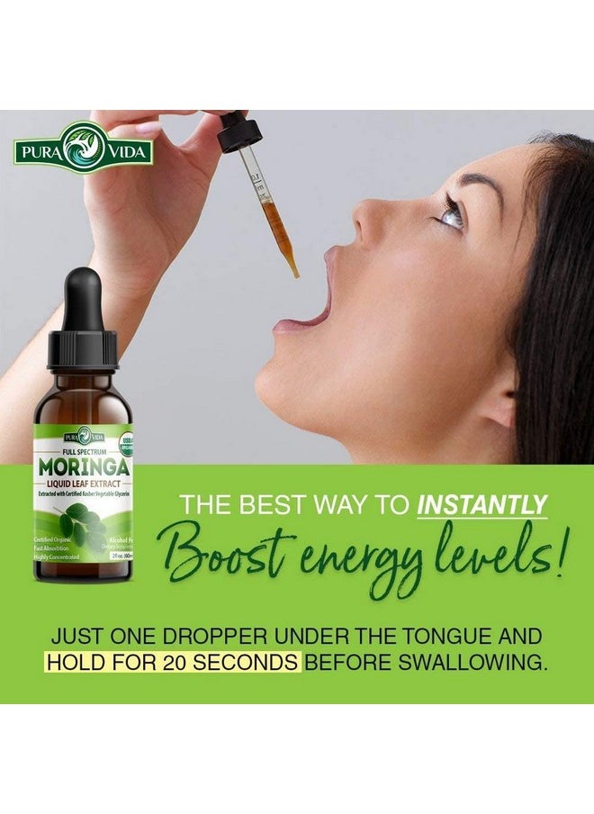 Pura Vida Moringa Act Drops Moringa Oleifera Leaf Extract ; Pairs Well With Pura Vida Moringa Capsules And Moringa Powder. 2Oz  - Image 3