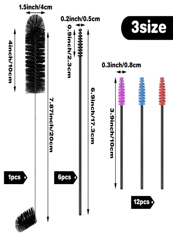 Perthlin Hummingbird Feeder Cleaning Brush 19 Pieces 3 Size Mini Nylon Tube Brush Set Double Headed Hummingbird Brush Cleaner Clean Hard to Reach Places Tiny Cleaning Brush Kit 2 in 1 Hummingbird Brush (Black) - Image 2