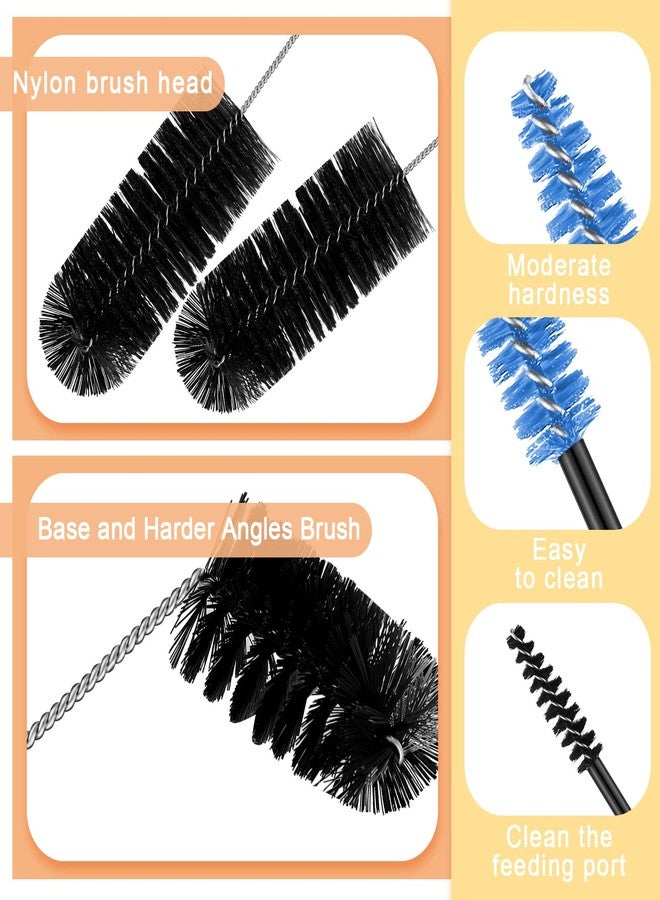 Perthlin Hummingbird Feeder Cleaning Brush 19 Pieces 3 Size Mini Nylon Tube Brush Set Double Headed Hummingbird Brush Cleaner Clean Hard to Reach Places Tiny Cleaning Brush Kit 2 in 1 Hummingbird Brush (Black) - Image 3
