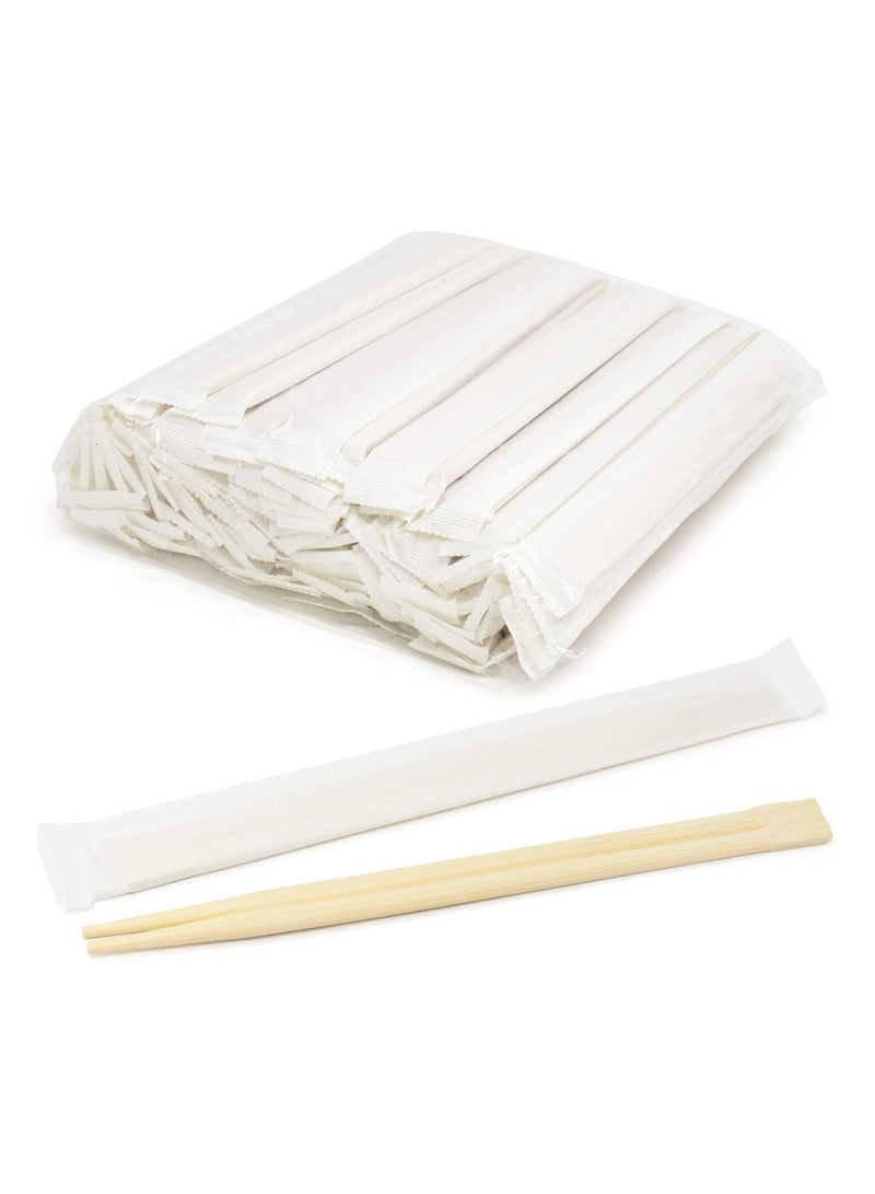 Ideal Pack Bamboo Chopsticks – 20 cm (9 Inch) | 100 Pairs | Premium Quality, Individually Wrapped, Eco-Friendly Disposable Chopsticks for Asian Cuisine, Sushi, Noodles, and More - Image 1