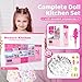 SOCBTNSO 64 PCS Pink Kitchen Toys with Lights SoundsMini Kitchen House Furniture Sets for Kids Ages 48Doll Playset Toys for Toddlers 35Birthday Gifts for 3 4 5 6 7 8 Old Girls - Image 3
