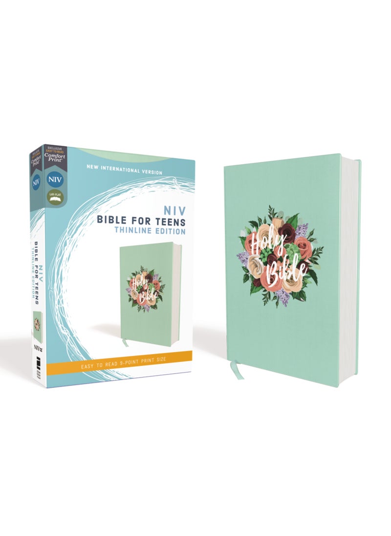 NIV, Bible for Teens, Thinline Edition, Cloth over Board, Floral, Red Letter, Comfort Print 