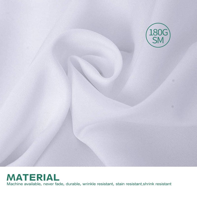 Surmente White Tablecloth for Round Tables, 120-inch Round Table Cloths for Weddings, Banquets, or Restaurants - Image 3
