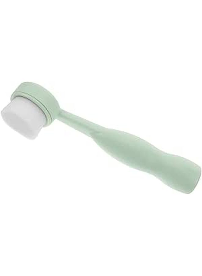 Manual Face Scrub Brush Green Handle For Deep Cleansing Exfoliation Home Travel - Image 1