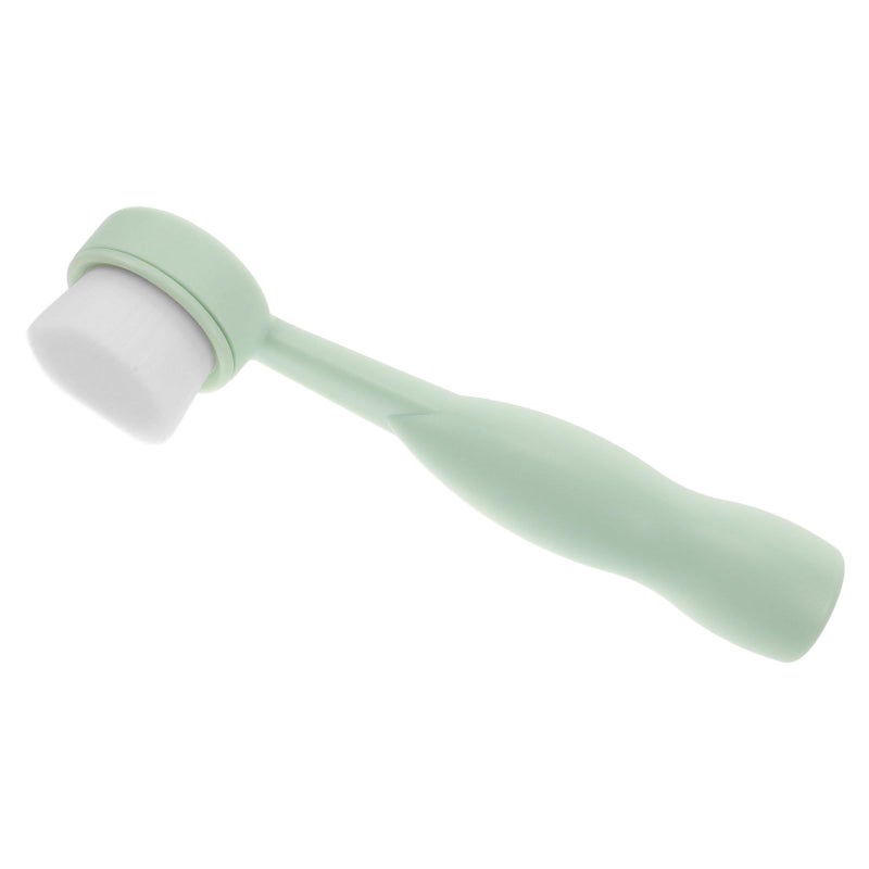 Manual Face Scrub Brush Green Handle For Deep Cleansing Exfoliation Home Travel - Image 2