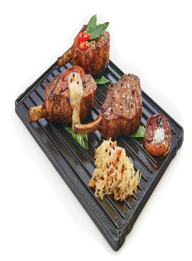 غريلبرو شواية GrillPro 91212 العالمية المصنوعة من الحديد الزهر المطلي بالبورسلين، لون أسود - Image 4