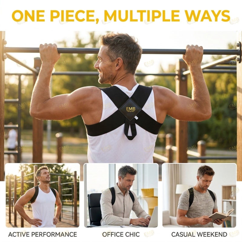 Black L Back Support Belt Stepless Fine Adjustment Breathable Summer - Image 1