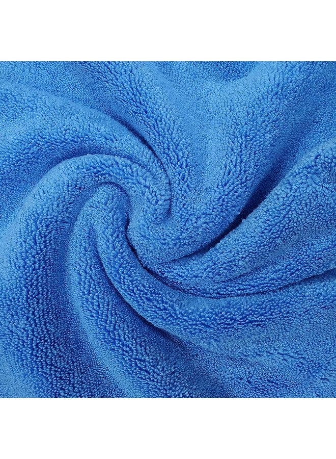 سوفتسبون مناديل تنظيف عالية الجودة من الألياف الدقيقة من SOFTSPUN، 40 × 60 سم، مجموعة من 5 قطع، 380 جرام لكل متر مربع (أزرق سماوي) عالية الامتصاص، خالية من الوبر والخطوط، قطعة قماش غسيل متعددة الأغراض للمطبخ والنوافذ وأدوات المائدة. - Image 2