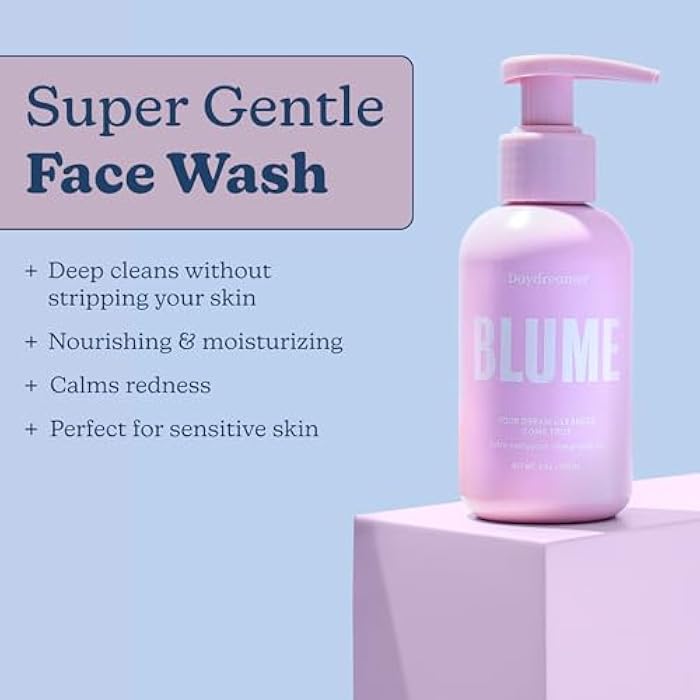 Blume Daydreamer Hydrating Face Wash for Women & Men - Gentle Facial Cleanser Enriched with Chamomile & Lavender to Soothe Skin - Non-Stripping Cream Face Cleanser for Sensitive Skin (4 oz) - Image 2