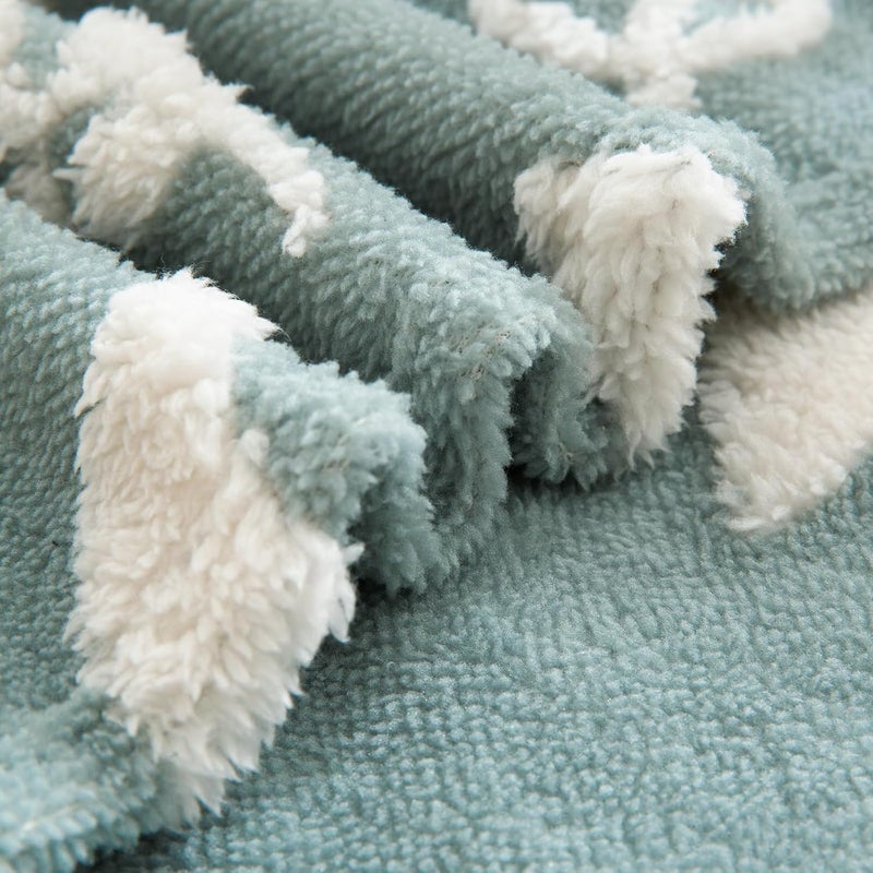 BORITAR 3D Fox Baby Blanket for Boys Girls Jacquard Fleece Fuzzy Toddler Nursery Blanket Soft Warm Cozy Blanket with 3D Animal Design for Infant or Newborn Home Decor 30 x 40 Inch Sage Green - Image 5