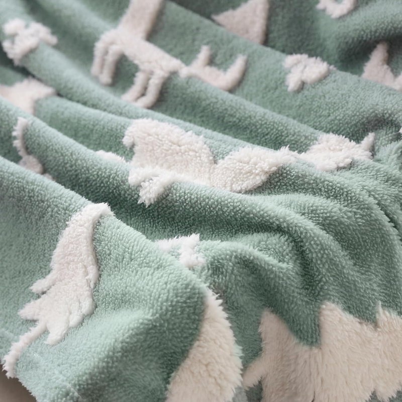 BORITAR 3D Fox Baby Blanket for Boys Girls Jacquard Fleece Fuzzy Toddler Nursery Blanket Soft Warm Cozy Blanket with 3D Animal Design for Infant or Newborn Home Decor 30 x 40 Inch Sage Green - Image 4