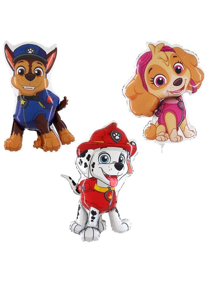 Toyland® Pack Of 3 Paw Patrol Foil Balloons - Marshall, Skye & Chase Character Foil Balloons - Kids Party Balloons