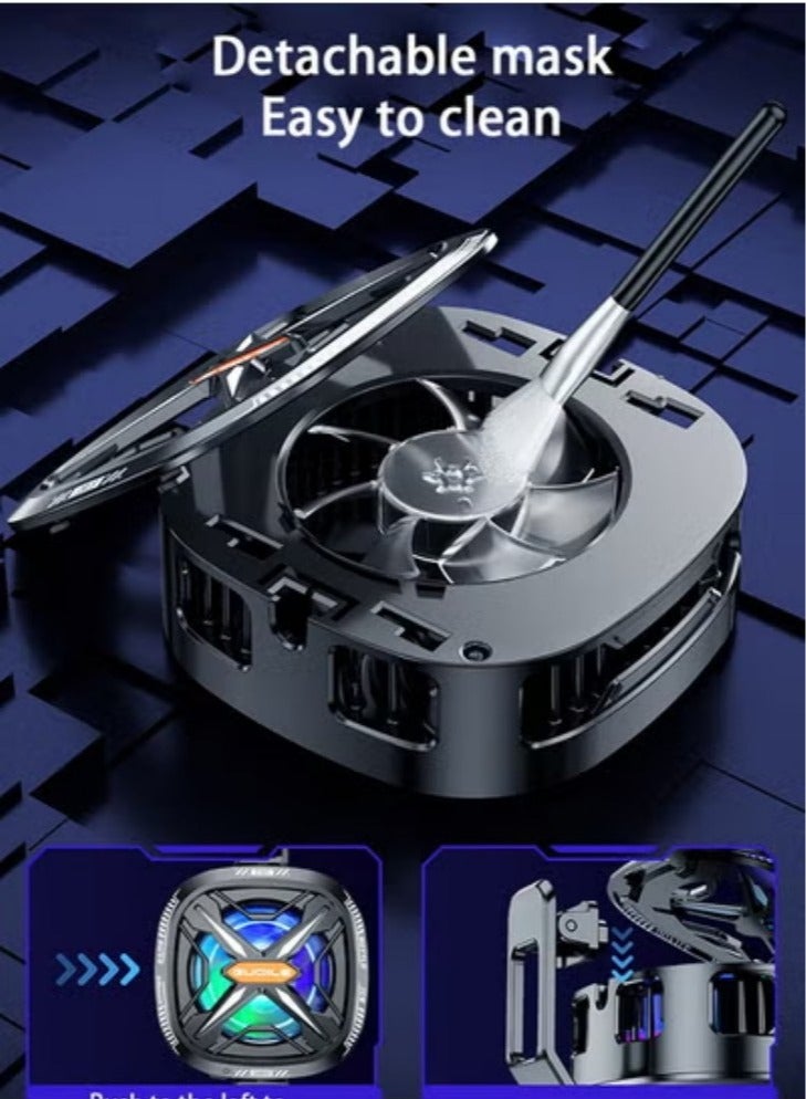 مبرد هاتف مغناطيسي بمشبك - تحكم في درجة الحرارة بثلاث سرعات، شاشة رقمية، مروحة منخفضة الضوضاء - Image 5