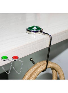 Sweet seven Glamorous Rhinestone Handbag Purse Hook: Stylish Clutch Holder for Table Desk - Red and Green Options Available  - Image 1