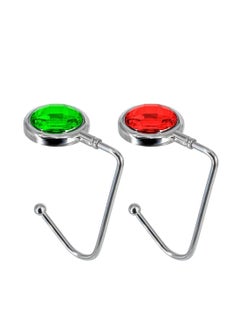 Sweet seven Glamorous Rhinestone Handbag Purse Hook: Stylish Clutch Holder for Table Desk - Red and Green Options Available  - Image 3