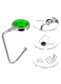 Sweet seven Glamorous Rhinestone Handbag Purse Hook: Stylish Clutch Holder for Table Desk - Red and Green Options Available  - Image 5