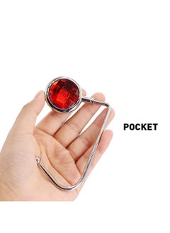 Sweet seven Glamorous Rhinestone Handbag Purse Hook: Stylish Clutch Holder for Table Desk - Red and Green Options Available  - Image 4