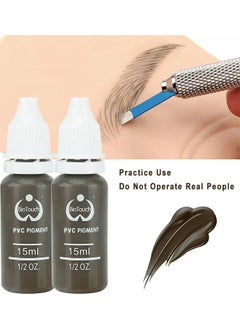 2PCS Eyebrow Pigment For Eyebrows/Brows - Micro pigments - Microblading pigments PMU - Machine Use - Medical Grade - No Mixing eyebrow pigment for shading For Professionals Only, Dark Coffee 1/2 oz