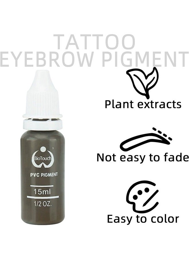 Biotouch 2PCS Eyebrow Pigment For Eyebrows/Brows - Micro pigments - Microblading pigments PMU - Machine Use - Medical Grade - No Mixing eyebrow pigment for shading For Professionals Only, Dark Coffee 1/2 oz  - Image 2