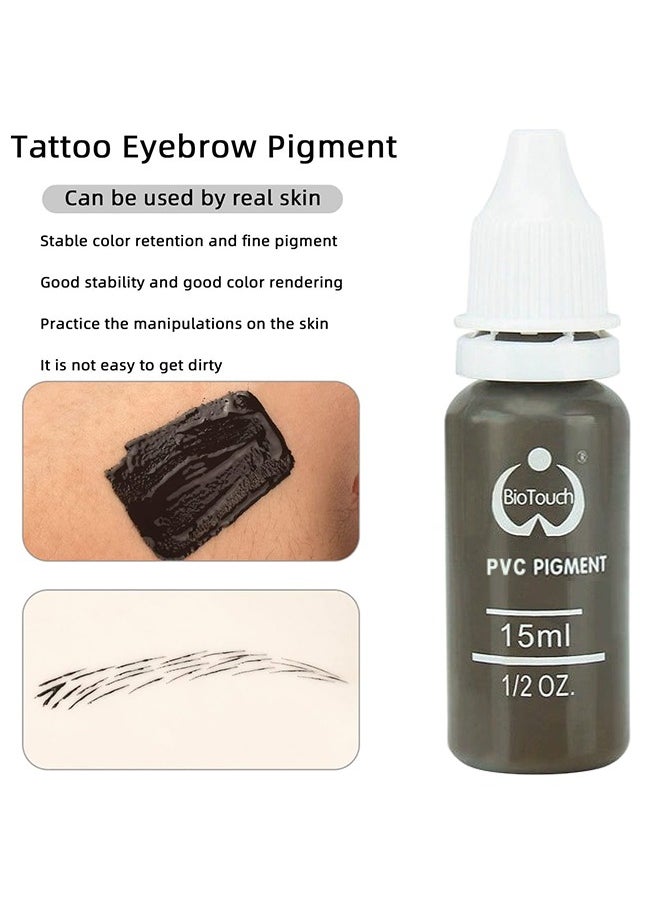 Biotouch 2PCS Eyebrow Pigment For Eyebrows/Brows - Micro pigments - Microblading pigments PMU - Machine Use - Medical Grade - No Mixing eyebrow pigment for shading For Professionals Only, Dark Coffee 1/2 oz  - Image 3