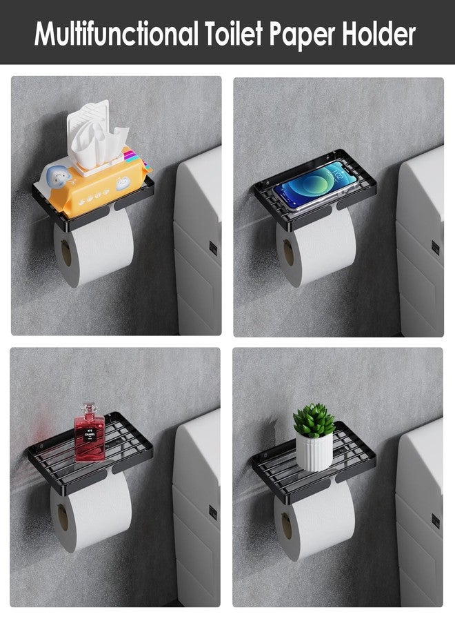 AIDILI Black Metal Toilet Paper Holder, Drill Free, Holder Wipes Stick On Wall, Self Adhesive Rustproof - Image 5