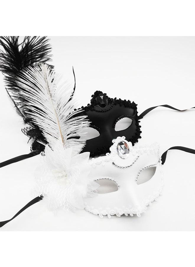 ZCM-HAPPY Set of 2 Masquerade Ball Delicate Masks  - Image 1