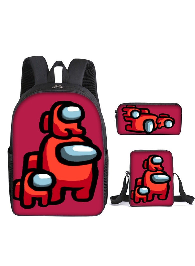 Among Us Backpack For Primary And Secondary School Students Three-Piece Set 29*16*42cm