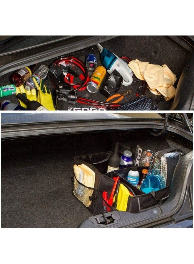 SHOWAY Aesthetics Of The Car Trunk Storage Bag The Black Super Sturdy Foldable Storage Box Of The Car Truck Anti-Skid And Waterproof 3-Layer Bottom W Design Box  - Image 2