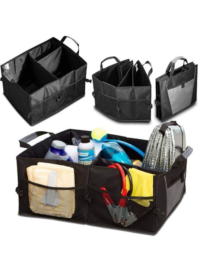 SHOWAY Aesthetics Of The Car Trunk Storage Bag The Black Super Sturdy Foldable Storage Box Of The Car Truck Anti-Skid And Waterproof 3-Layer Bottom W Design Box  - Image 3