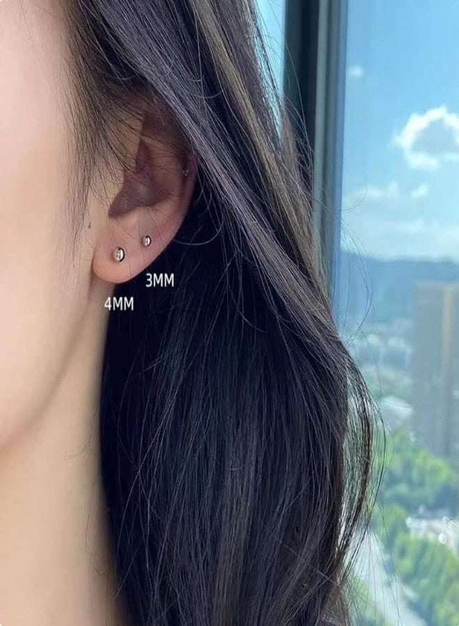 Renkovte Flat Screw Back Ball Stud Earrings for Women, Tiny 3mm Ball Earrings with Confortable Flatback for Cartilage Helix Tragus Lobe Piercing (3mm Ball,Gold) - Image 5