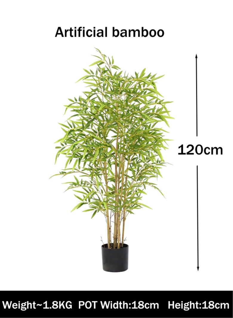 CIMIA Artificial Bamboo Tree, Faux Bamboo Plant,120cm， Real Touch Technology, Artificial Plant with 5 Trunks, Ideal for Home Office Indoor Decoration  - Image 2