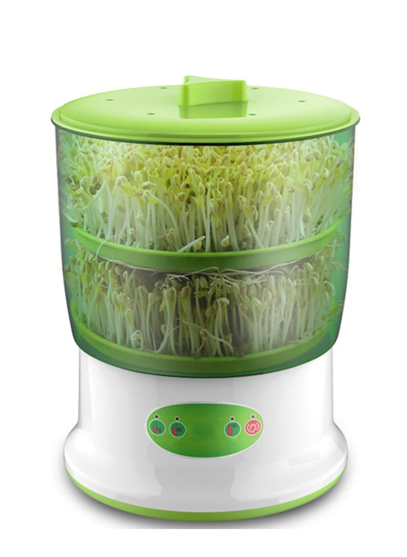 Generic - SYOSI Bean Sprouts Machine, Seed Sprouter Kits, 2 Layers Automatic Water Circulation System, Widely Used Bean Sprout, for Radish, Alfalfa, Wheatgrass, Broccoli Sprouts - Image 1