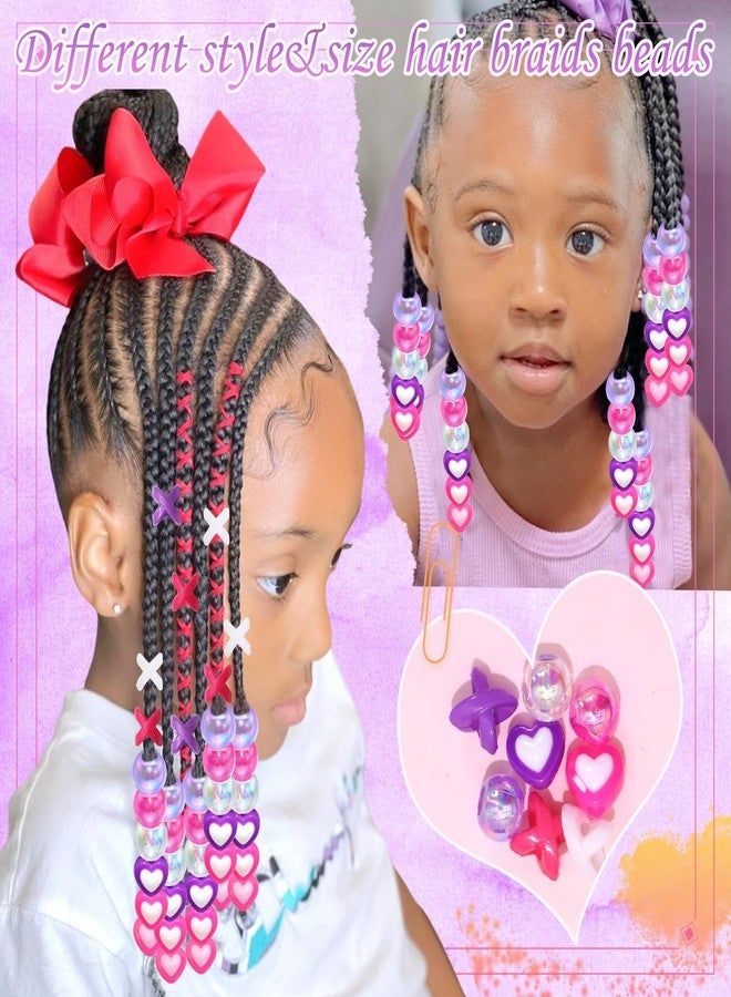 VENOFEN 60PCS Hair Beads for Braids Three Colors Loc Dreadlock Bead Multiple Color AB Round Beads for Kids Girls Cute Hair Accessories - Image 3
