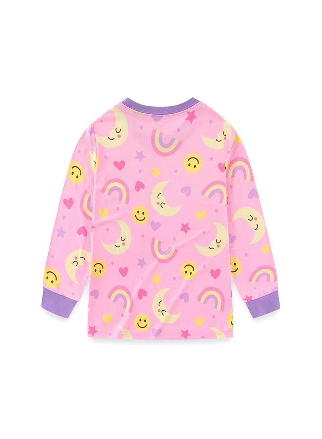 babyqlo Rainbow Print Girls Glow in the dark Pajama Set